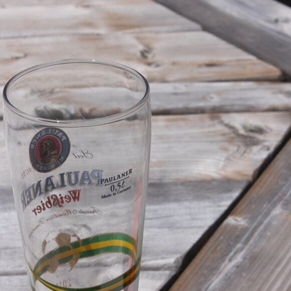 2014 Paulaner Beer Glass Weissbier Germany 2014 Soccer Brazil Cup Yellow… - Picture 2 of 6